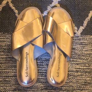Soft Surroundings rose gold Jasper slides